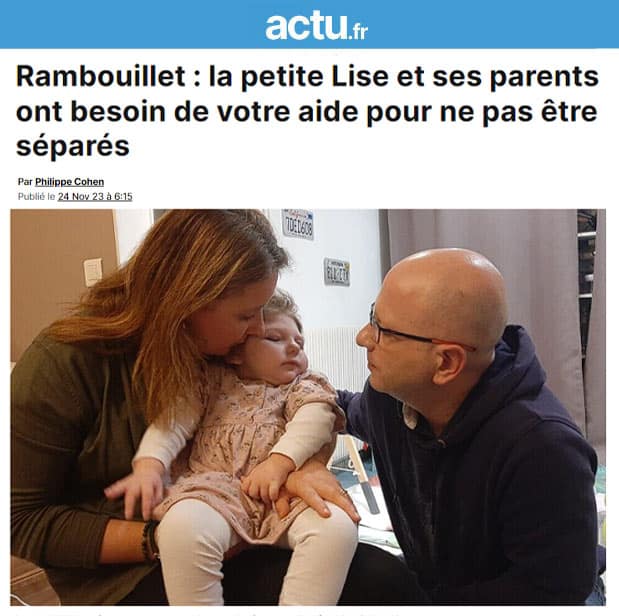 Rambouillet : la petite Lise et ses parents ont besoin de votre aide pour ne pas être séparés