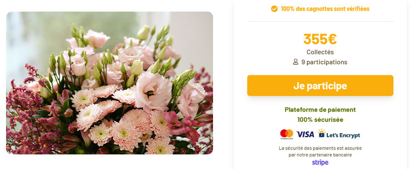 Cagnotte Fleurs 28 Ouvrir une cagnotte fleurs