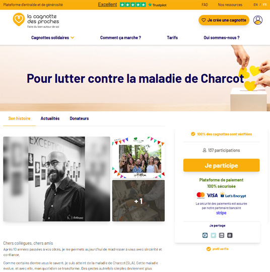 Maladie de Charcot : le témoignage de Grégory 12 Pourquoi avez-vous ouvert une cagnotte ?